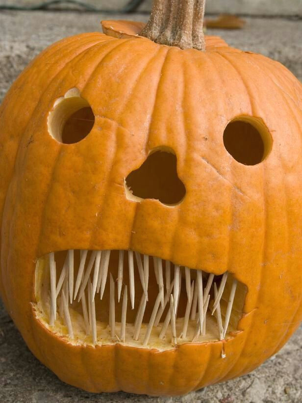 Halloween Pumpkin Drawing Easy Use toothpicks for Halloween Pumpkins Teeth Clever O O O