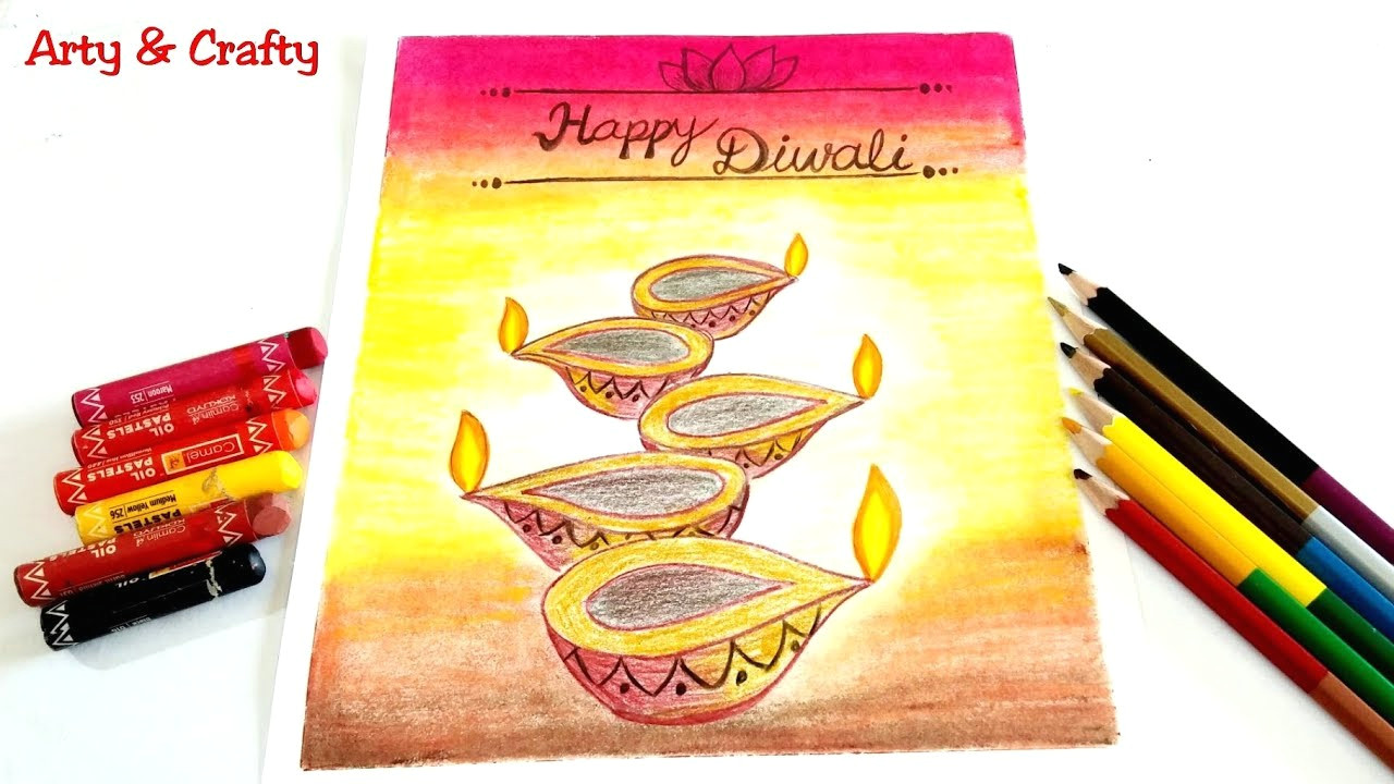 Happy Diwali Drawing Easy Easy Diwali Drawing Diwali Diya Drawing How to Draw Diwali Drawing Artyandcrafty