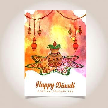 Happy Diwali Drawing Easy Watercolor Diwali Poster Diwali Poster Diwali Drawing