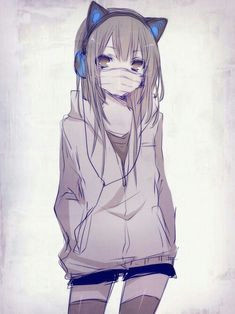 How to Draw A Anime Girl with Hoodie 39 Best Mask Anime Girls Images Anime Anime Art Kawaii Anime