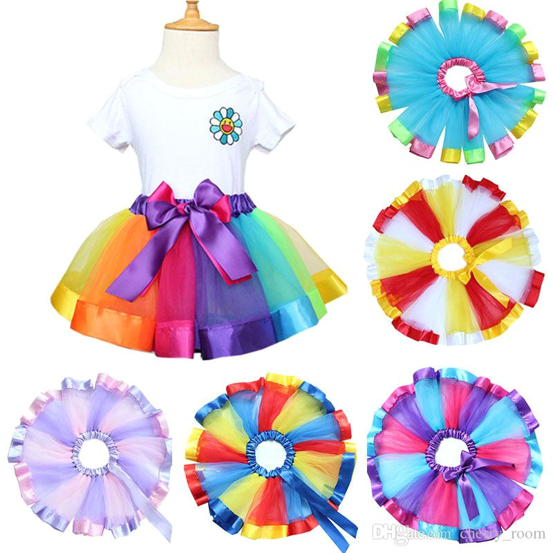 How to Draw A Ballerina Easy Groa Handel 7 Farben Regenbogen Farbe Madchen Tutu Rocke Neue Band Bowknot Kinder Prinzessin Dance Rock Performace Festival Party Kinder Pettiskirt