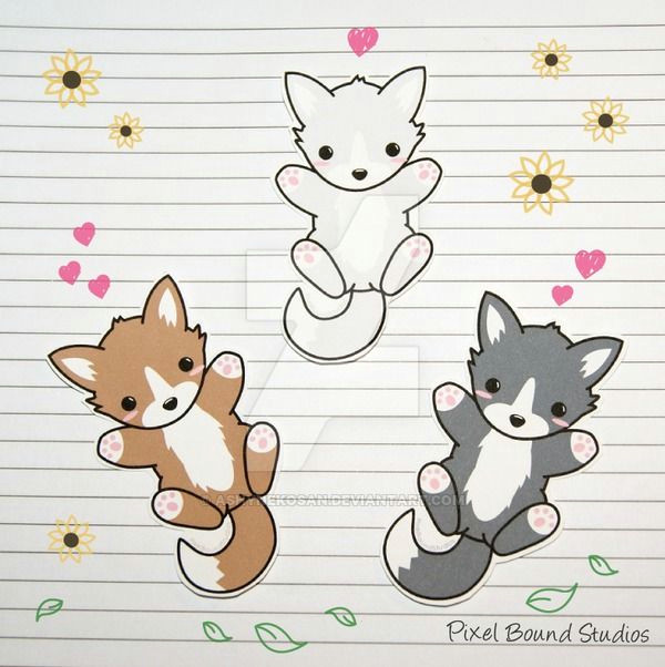 How to Draw A Cute Wolf Easy Chibi Wolf Stickers by Pixelboundstudios Cute Wolf