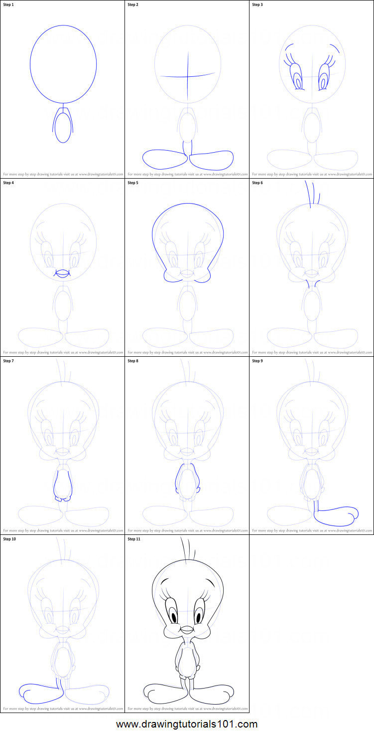 How to Draw A Easy Baby How to Draw Baby Tweety From Baby Looney Tunes Printable