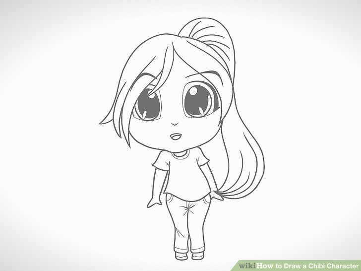 How to Draw A Easy Cartoon Girl How to Draw A Chibi Character 12 Steps with Pictures