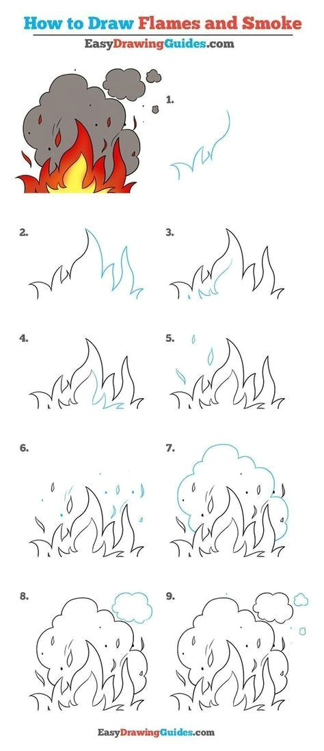 How to Draw A Fire Easy How to Draw Flames and Smoke Really Easy Drawing Tutorial