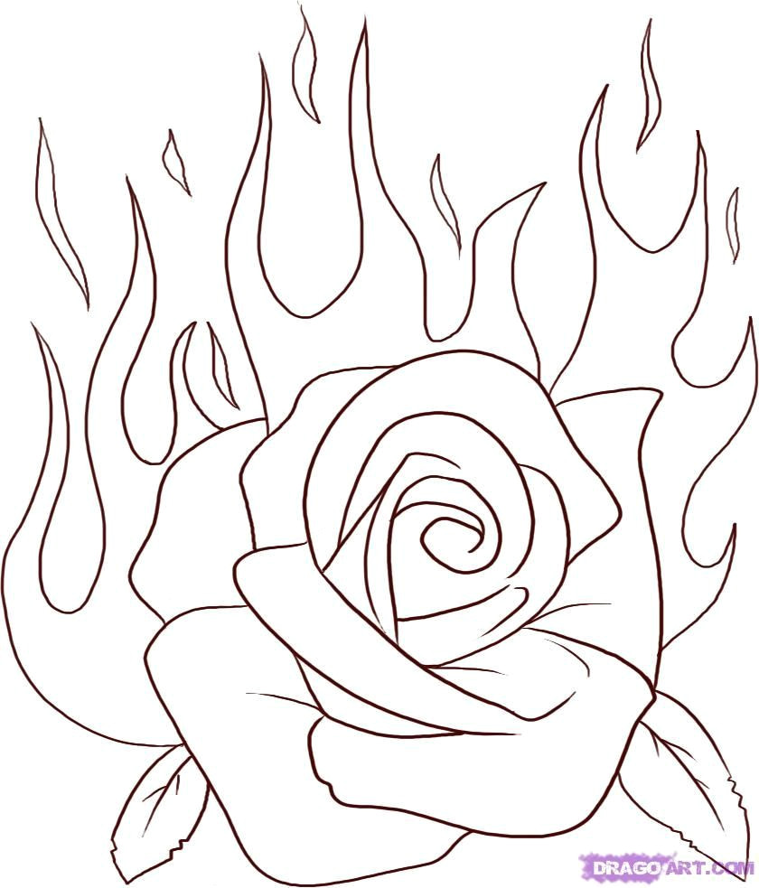How to Draw A Fire Easy Roses Drawing Step 5 once You are Done Your Sketch Should