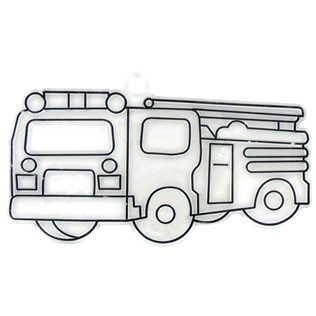 How to Draw A Fire Truck Easy This Fire Truck Ready to Paint Suncatcher is An Easy and Fun