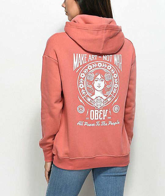 How to Draw A Girl In A Hoodie Obey Make Art Not War Rose Hoodie In 2019 Christmas List