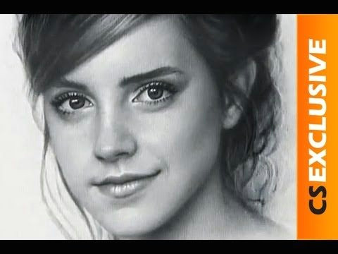 How to Draw A Girl Mouth Speed Drawing Portrait Emma Watson Dry Brush