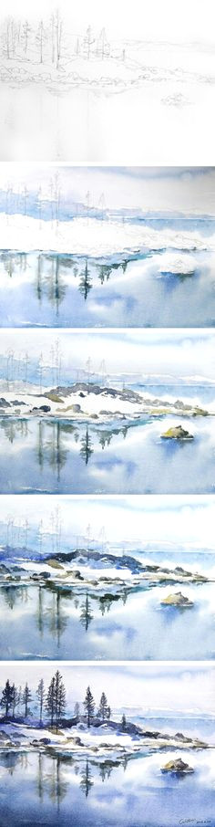 How to Draw A Glacier Easy Die 101 Besten Bilder Von Schnee In 2020 Aquarell