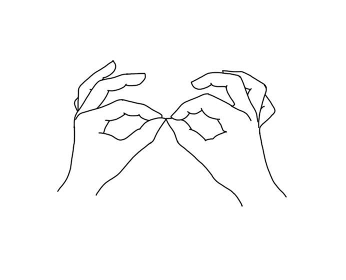 How to Draw A Hand Easy Hands Line Drawing Available On Easy Minimal Linedrawing