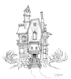 How to Draw A Haunted House Easy 12 Best Haunted Houses Images Haunted House Drawing