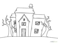 How to Draw A Haunted House Easy 57 Best Haunted House Drawing Images Haunted House Drawing