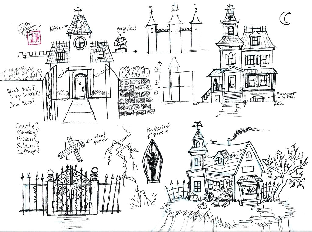 How to Draw A Haunted House Easy Haunted House Drawing at Paintingvalley Com Explore