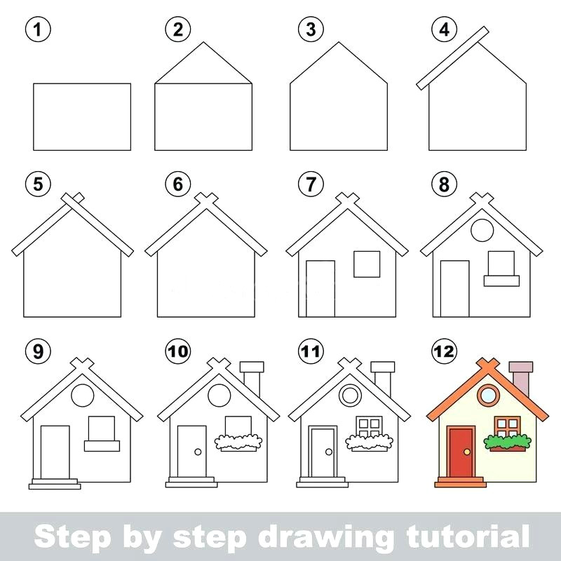 How to Draw A Haunted House Easy How to Draw A House Step by Step Cheapcarfinance Co