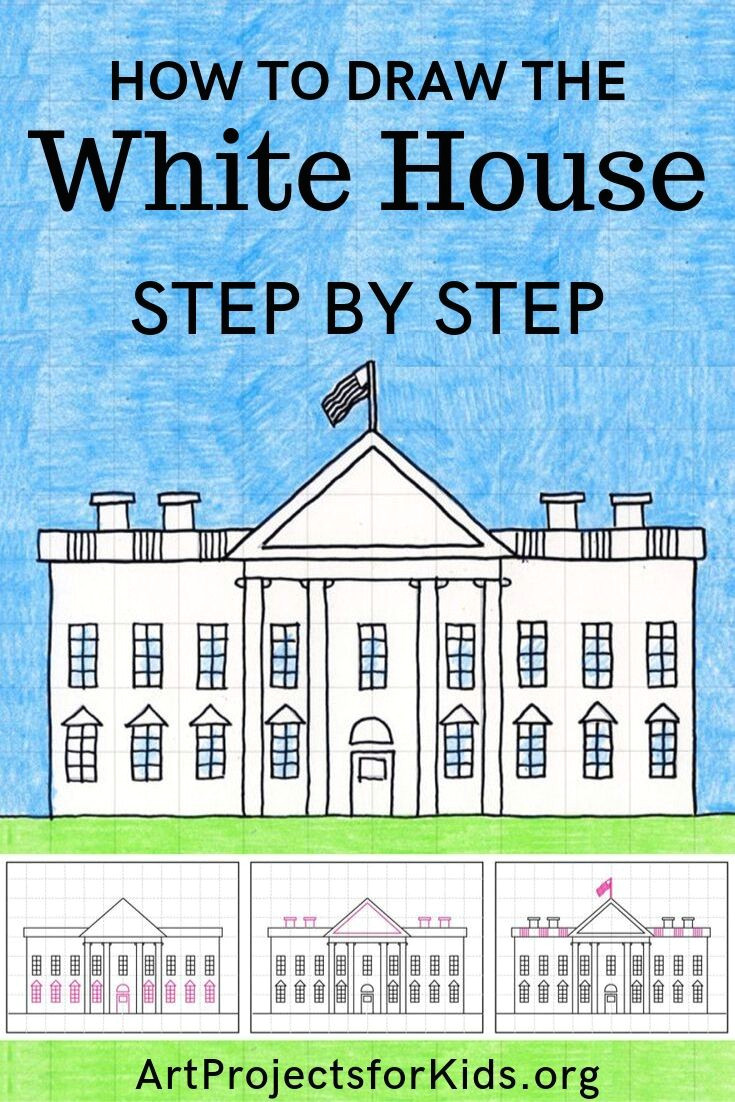 How to Draw A Hut Step by Step Easy Draw the White House A Art Projects for Kids