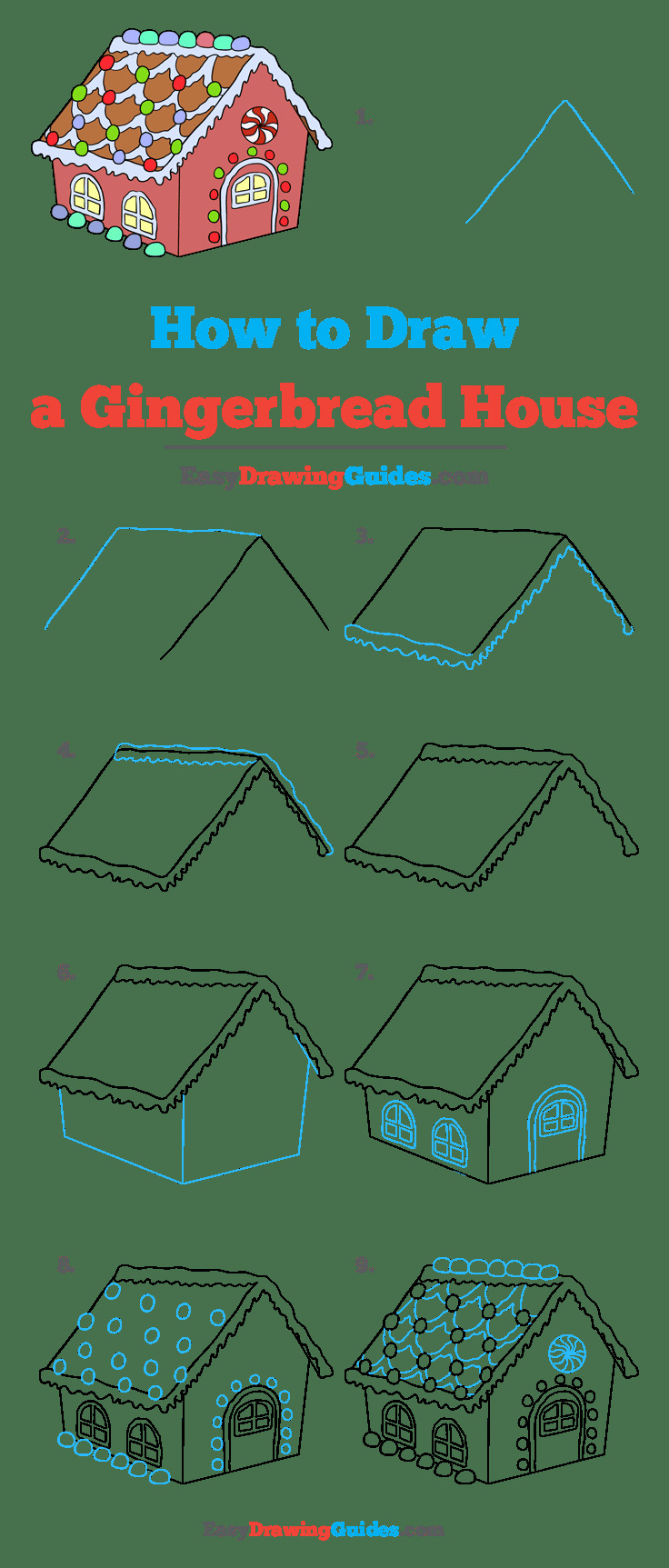How to Draw A Hut Step by Step Easy How to Draw A Gingerbread House Drawing Easy Drawings