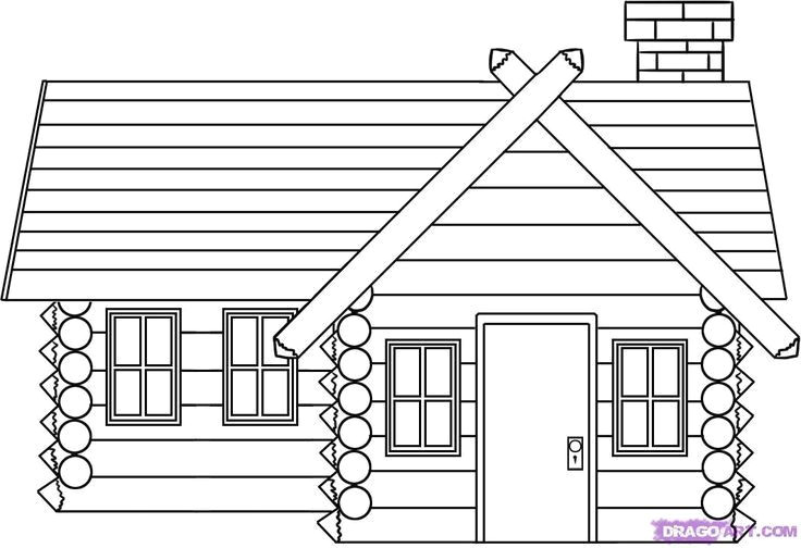 How to Draw A Hut Step by Step Easy How to Draw A Log Cabin House Step by Step Buildings