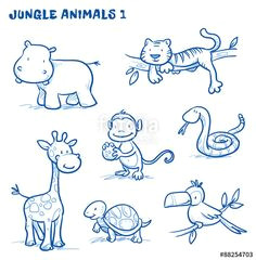 How to Draw A Jungle with Animals 67 Best Easy Animal Line Drawing Images Animal Line
