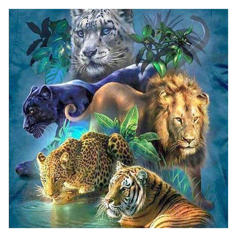 How to Draw A Jungle with Animals Fp 5d Diy Diamond Painting Flower Animal Embroidery Cross
