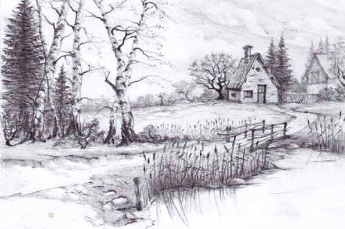 How to Draw A River Easy Calm River Beautiful Pencil Drawings Pencil Drawings Of
