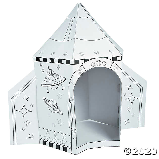 How to Draw A Rocket Ship Easy Color Your Own Rocket Ship Playhouse