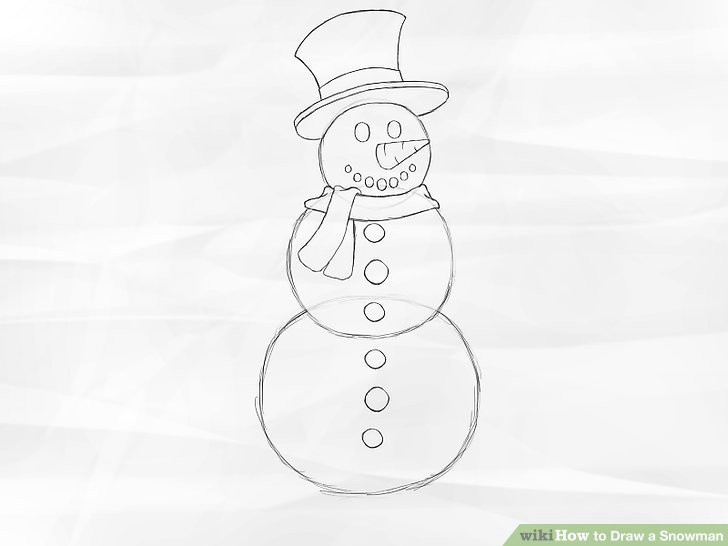 How to Draw A Snowman Easy How to Draw A Snowman 8 Steps with Pictures Wikihow