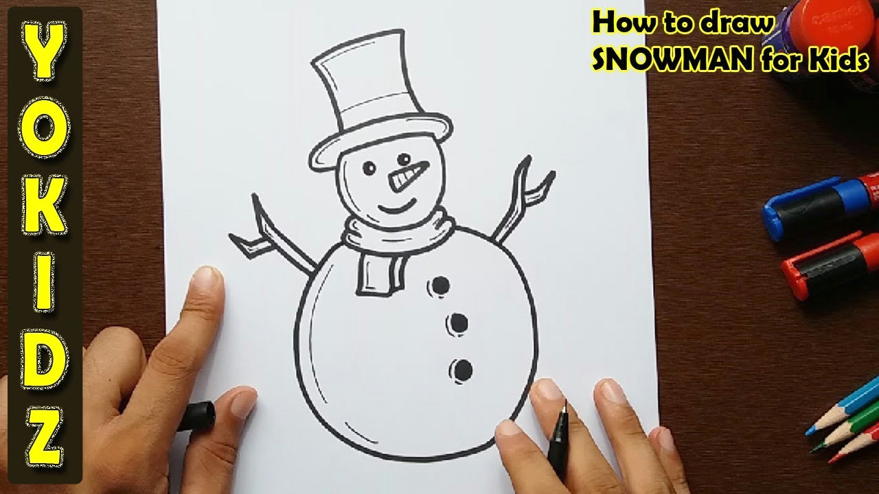 How to Draw A Snowman Easy How to Draw A Snowman 8 Steps with Pictures Wikihow