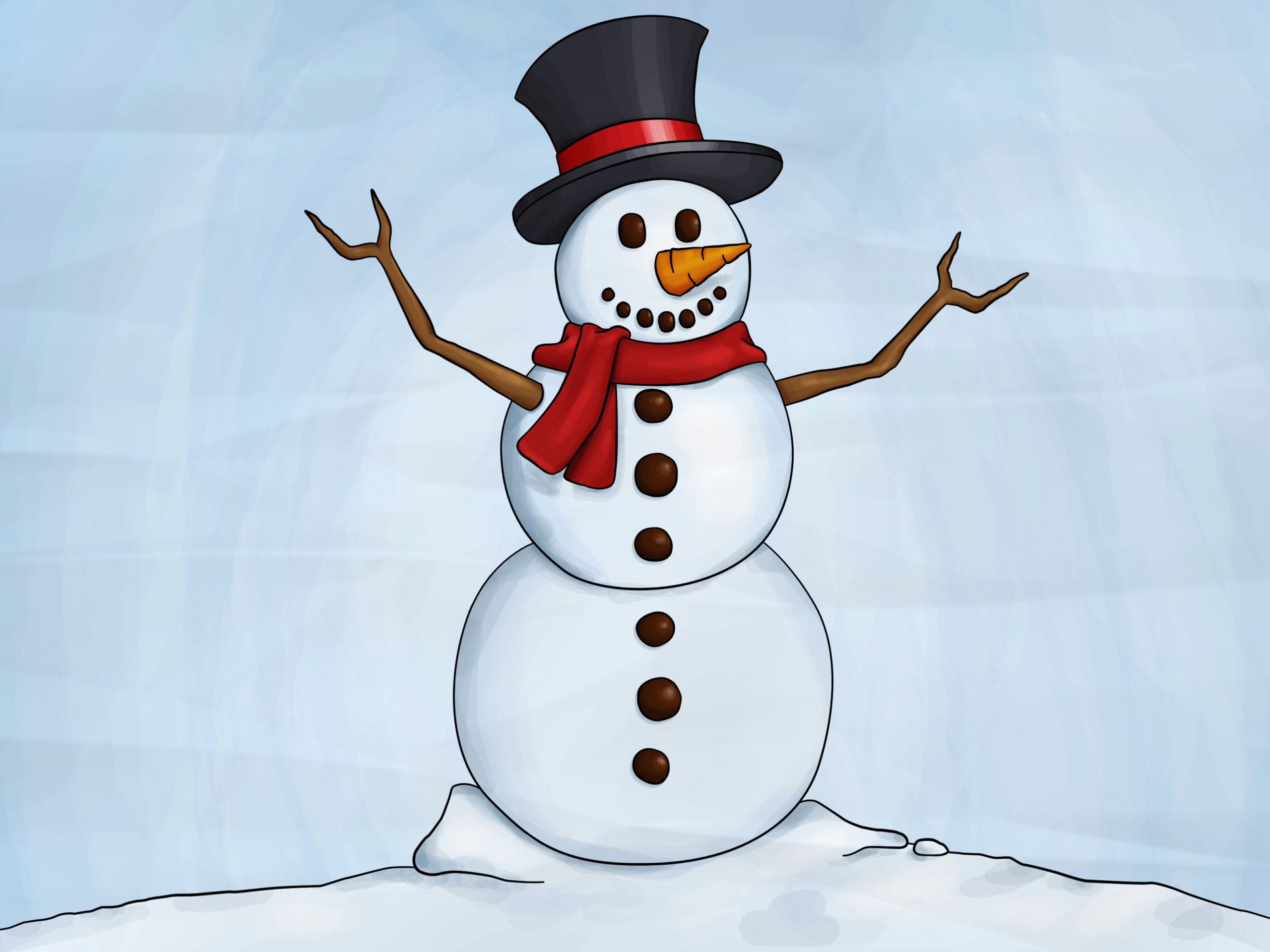 How to Draw A Snowman Easy How to Draw A Snowman 8 Steps with Pictures Wikihow