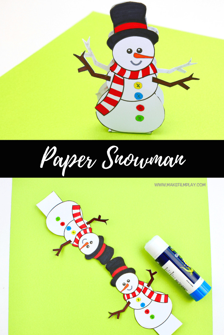 How to Draw A Snowman Easy Paper Snowman Free Template Winter Spring Christmas