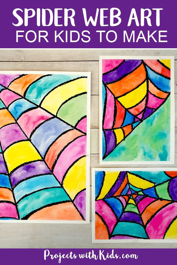 How to Draw A Spider Web Easy Make Colorful Watercolor Spider Web Art with Kids