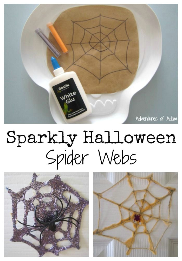 How to Draw A Spider Web Easy Sparkly Halloween Spider Webs Easy Halloween Crafts