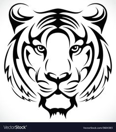 How to Draw A Tiger Face Easy 7 Best Tiger Vector Images Tiger Drawing Tiger Tattoo