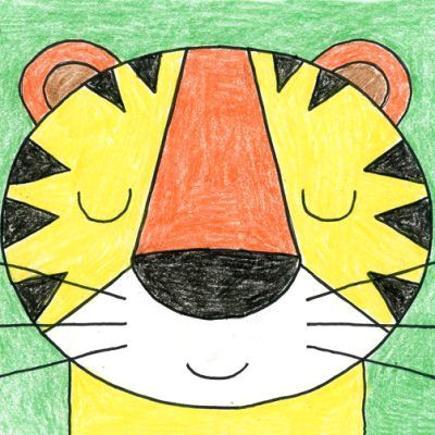 How to Draw A Tiger Face Easy Draw A Tiger Face Cute Art Projects Art Lessons for Kids
