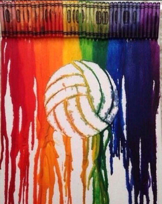 How to Draw A Volleyball Easy Crayon Rainbow Volleyball Art Cool if You Like Doing