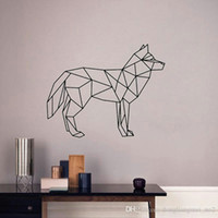 How to Draw A Werewolf Easy Dlm2 Black Geometric Animal Dog Wolf Wall Sticker Removable Double Sided Visual Pattern Home Decoration House Wallpaper Freeshipping Wn630