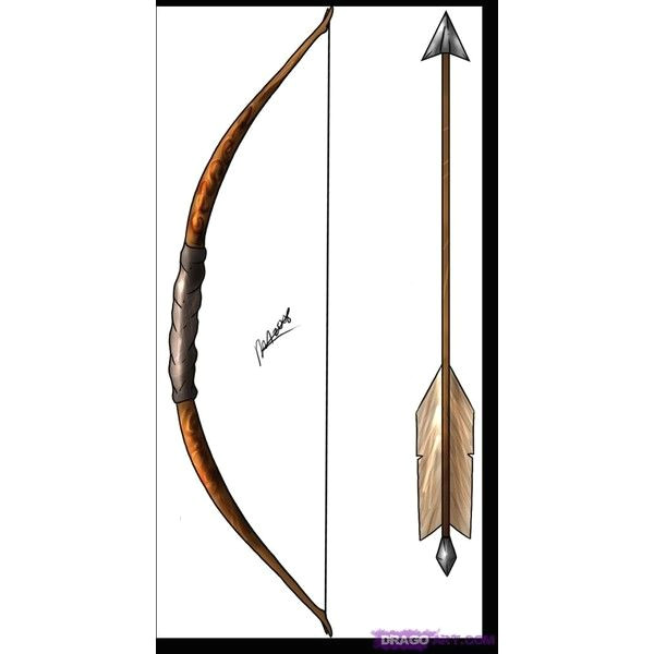 How to Draw An Easy Bow How to Draw A Bow and Arrow A Liked On Polyvore Featuring