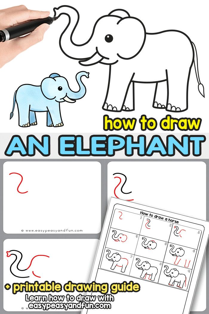 How to Draw An Easy Elephant Step by Step Drawing Videos for Kids to Master Art with Easy and Step by