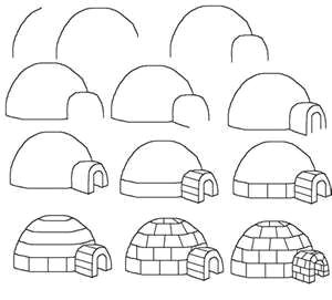 How to Draw An Igloo Easy How to Draw A Igloo Drawings Easy Drawings Art Drawings