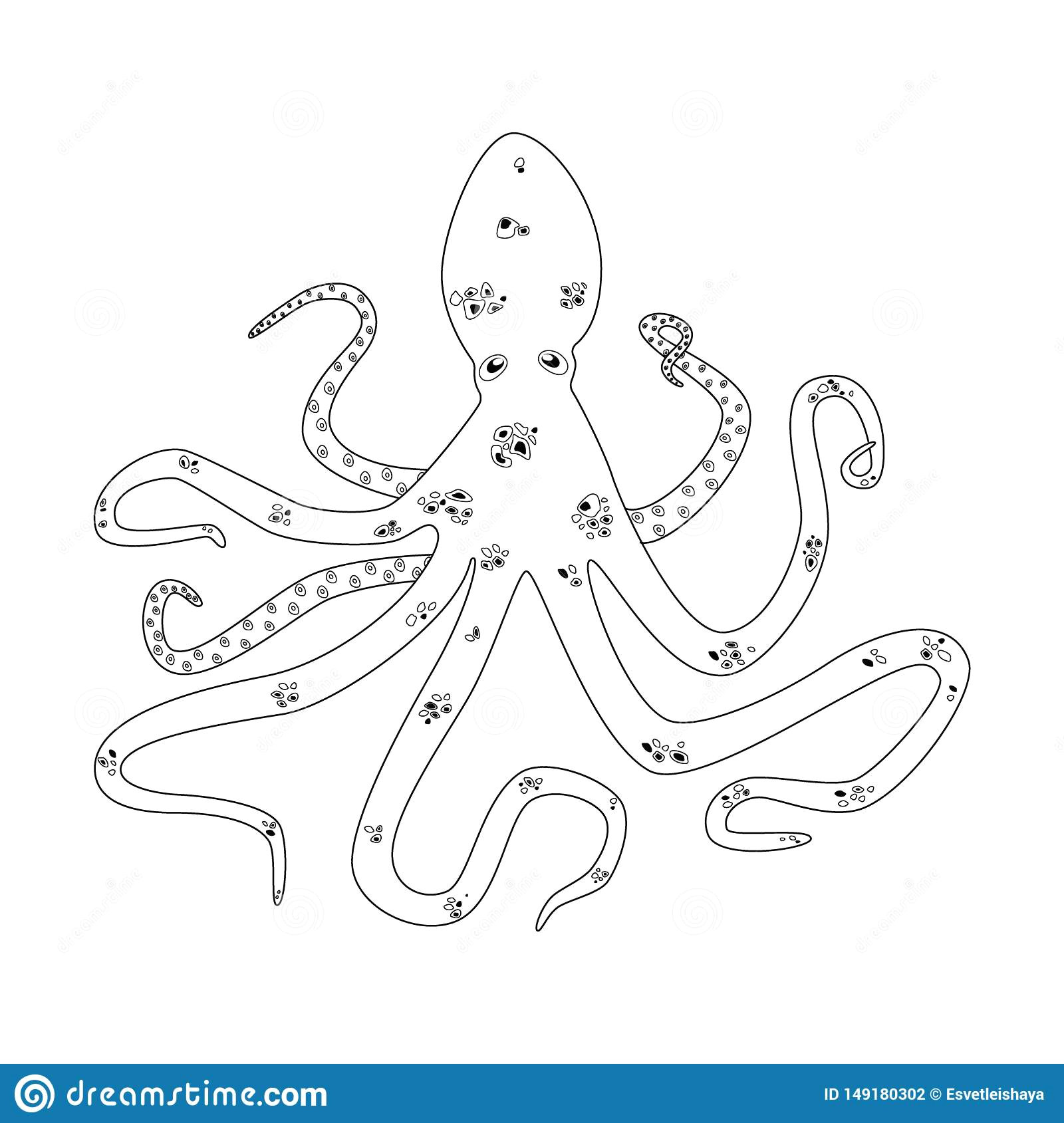 How to Draw An Octopus Easy Octopus Outline Vector Icon Stock Vector Illustration Of