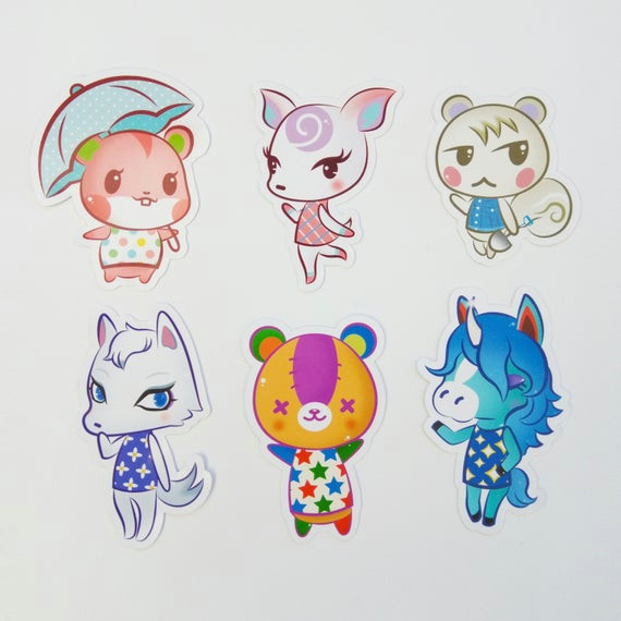 How to Draw Animal Crossing Villager Handmade Animal Crossing Villager assorted Glossy Sticker Pack Pack Of 6