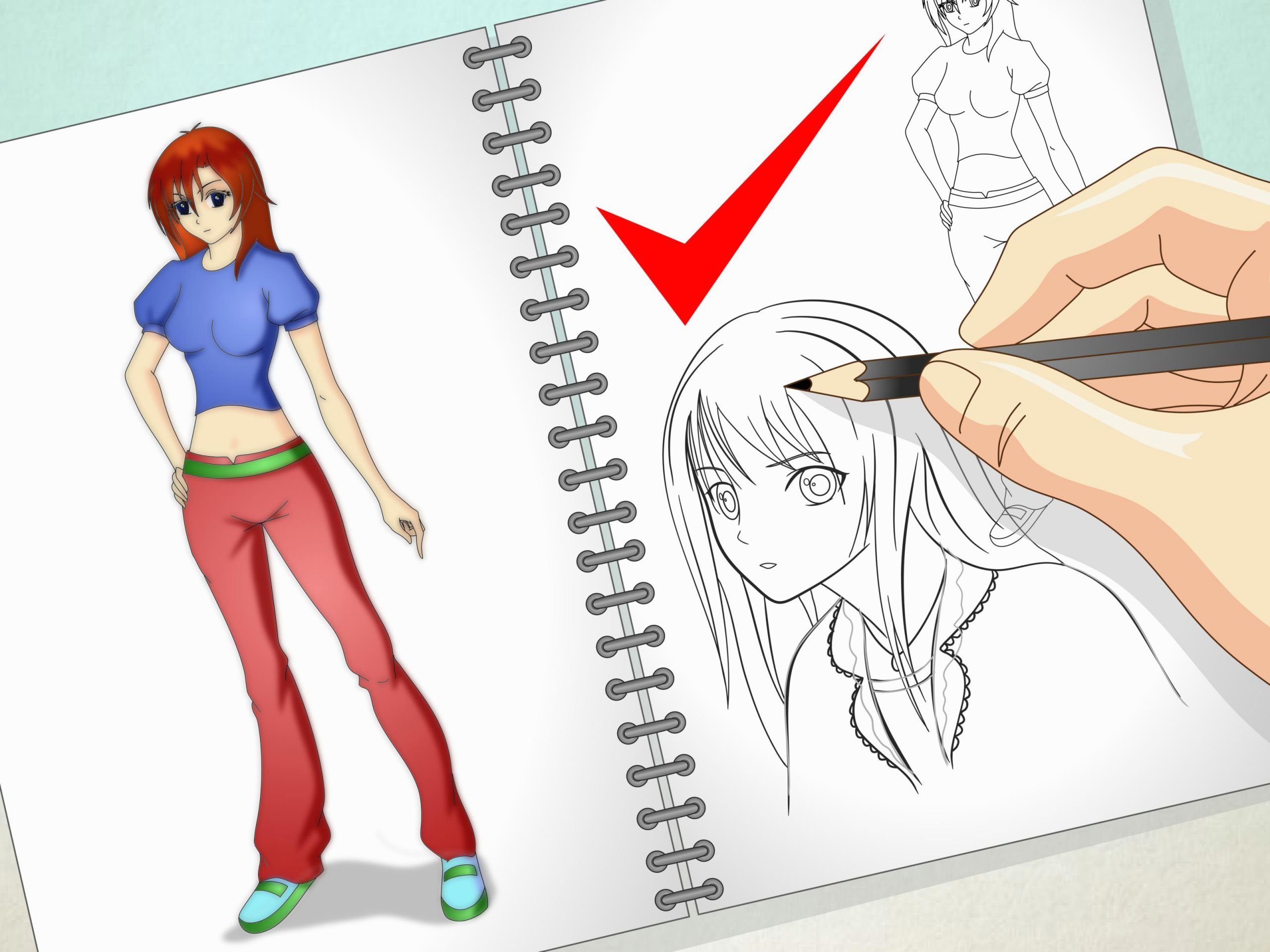 How to Draw Anime Female Characters How to Draw Manga Characters 6 Steps with Pictures Wikihow
