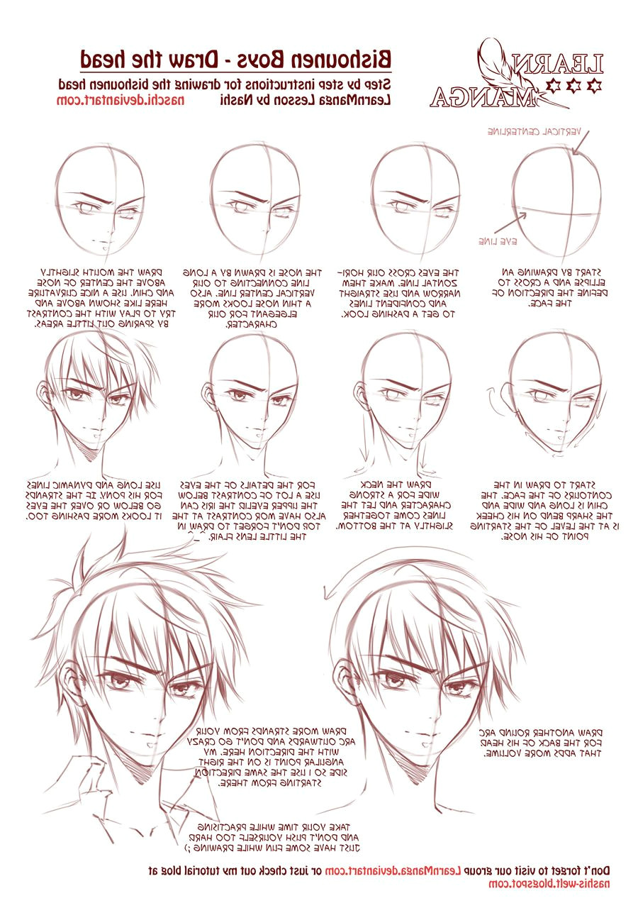 How to Draw Anime Head Step by Step How to Draw Anime Step by Step Learn Manga Bishounen Boys