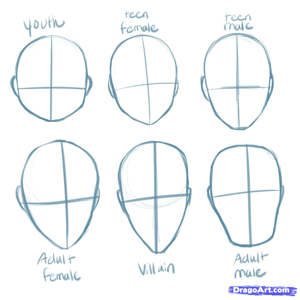 How to Draw Anime Head Step by Step How to Draw Manga Heads Step by Step Anime Heads Anime