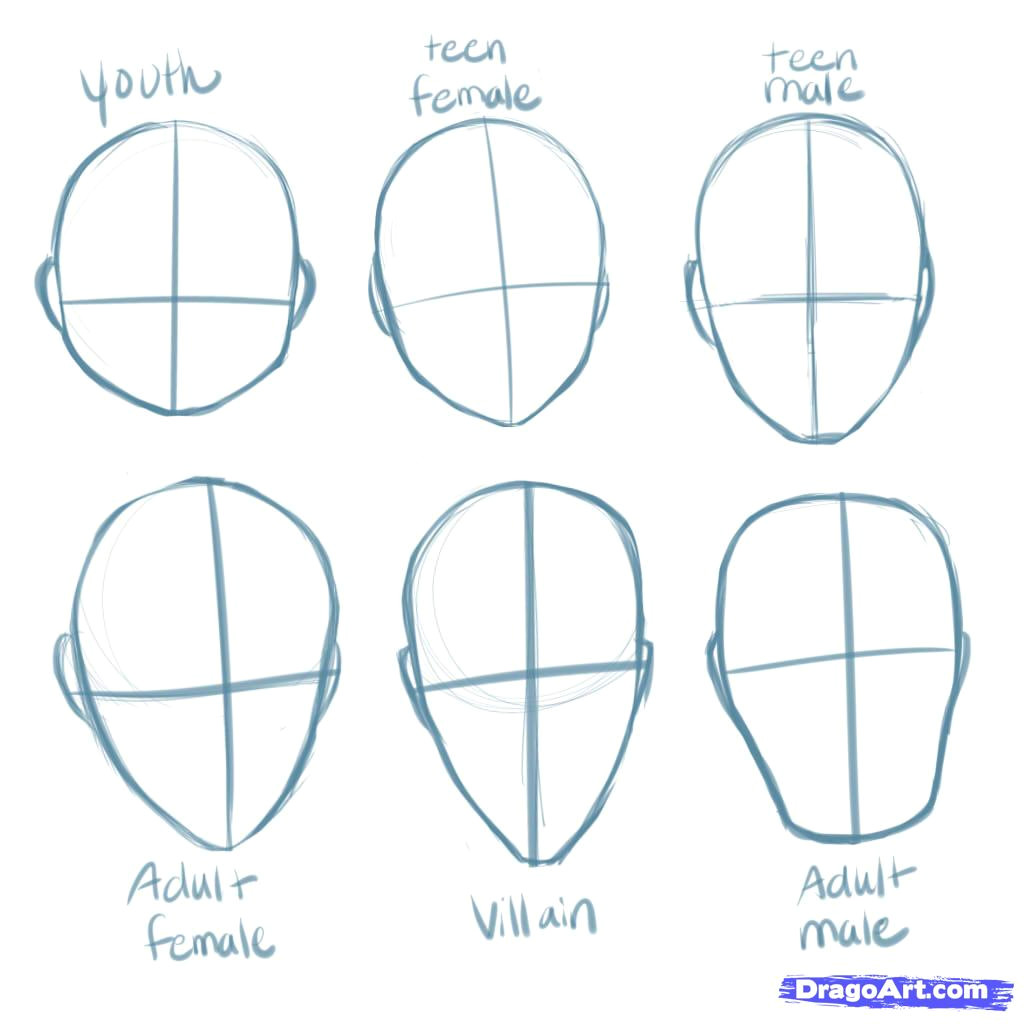 How to Draw Anime Male Head How to Draw Manga Heads Step by Step Anime Heads Anime