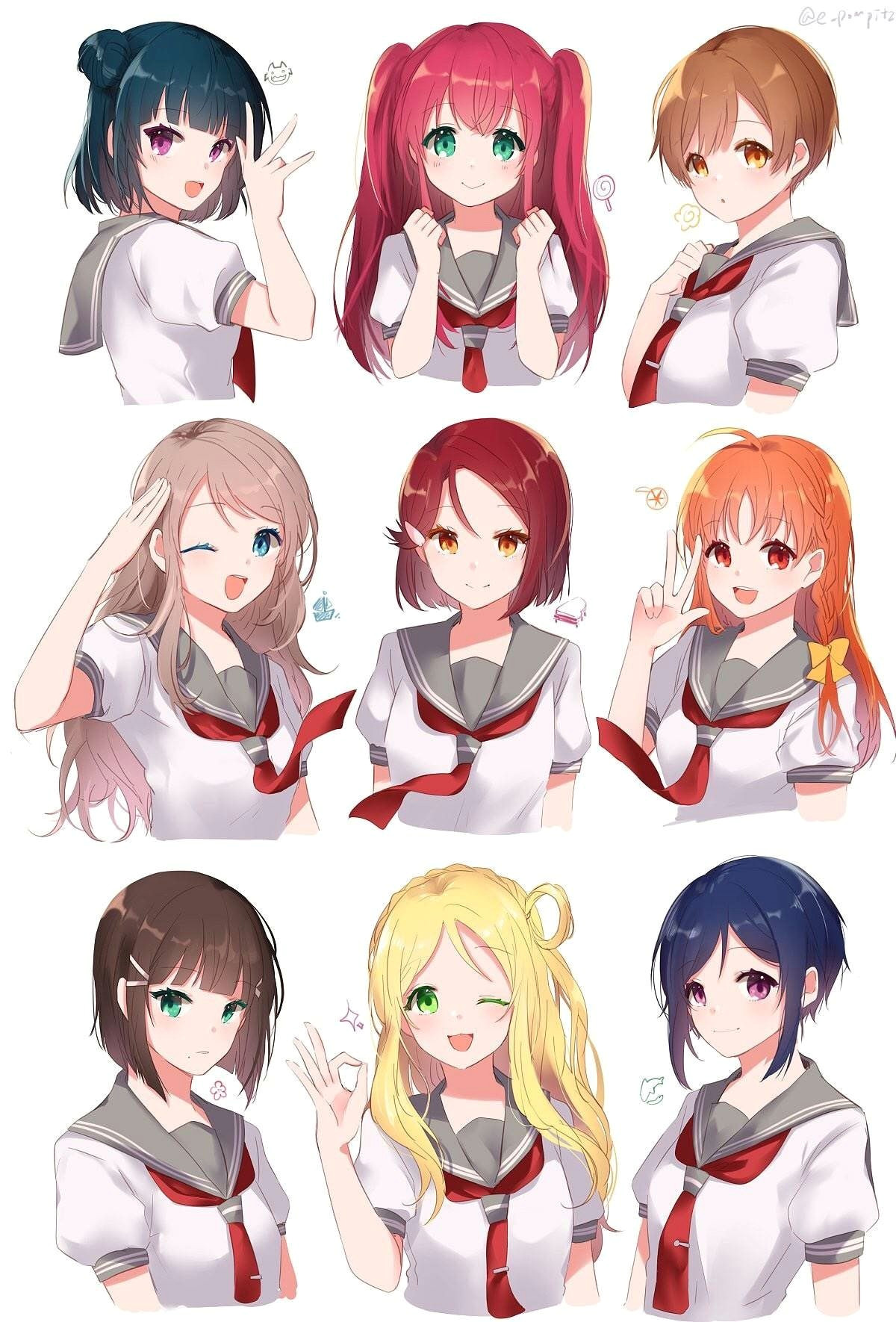 How to Draw Anime School Girl Aqours Anime Love Manga Hair Anime