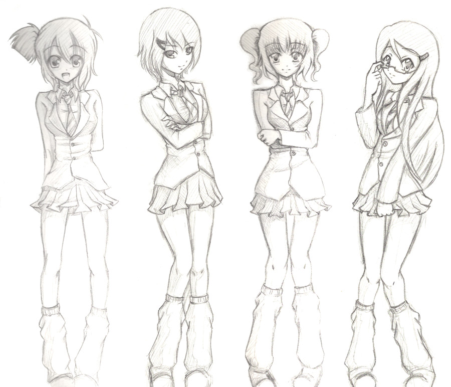 How to Draw Anime School Girl School Girl Sketches Girl Sketch Sketches Anime School Girl