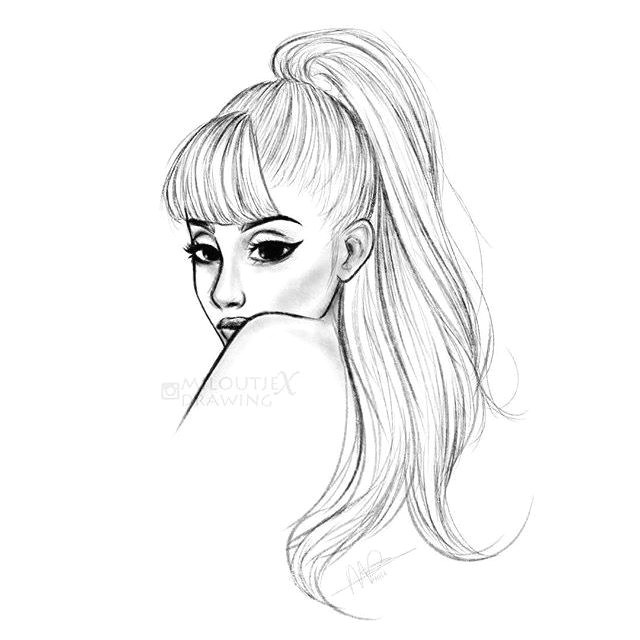 How to Draw Ariana Grande Easy A A Pinterest Birkadehmelek Ariana Grande Drawings Girl