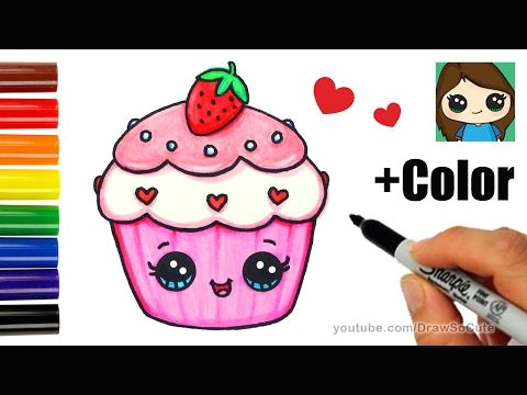 How to Draw Desserts Easy How to Draw Color A Cupcake Easy Valentine S Sweet
