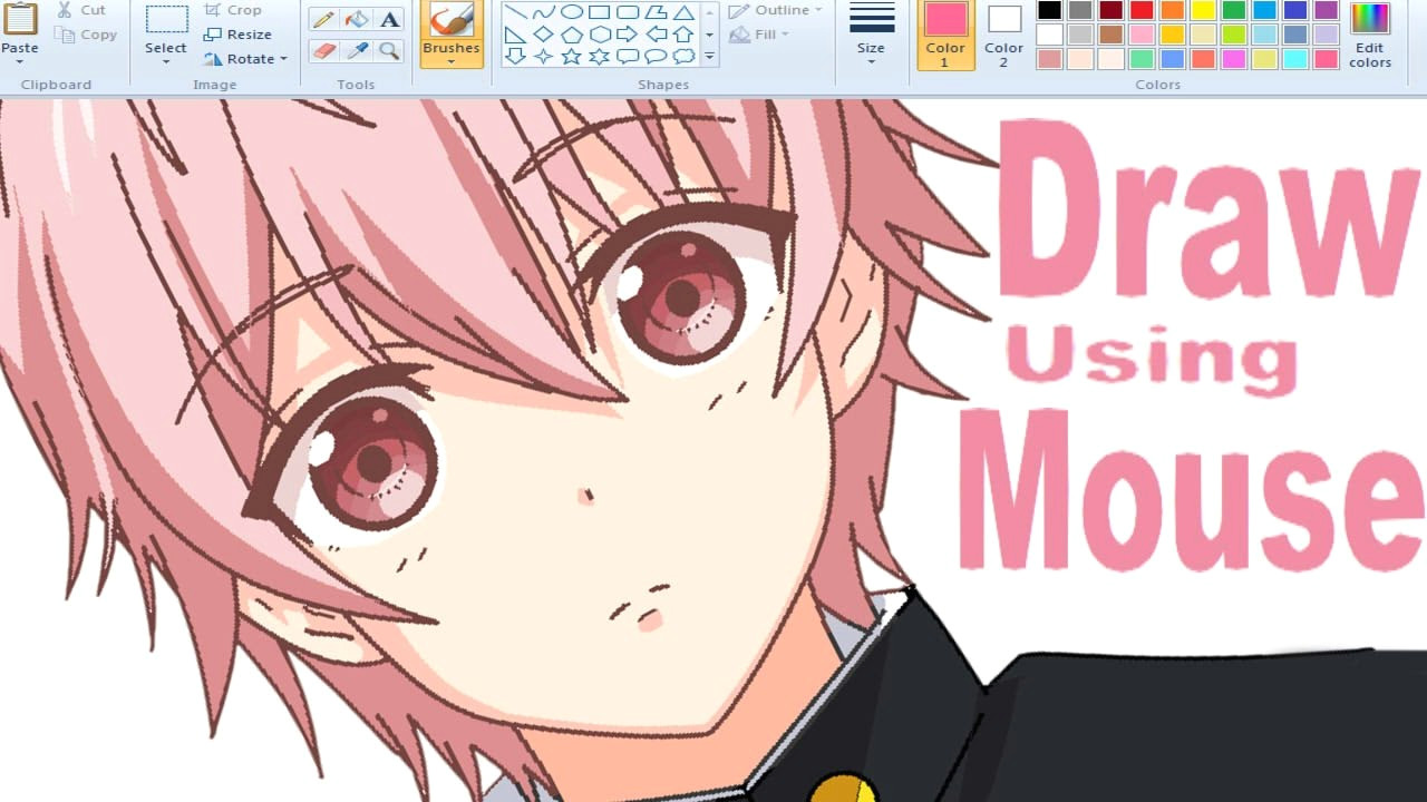 How to Draw Ears Anime A How I Draw Anime Using Mouse On Ms Paint I A A I